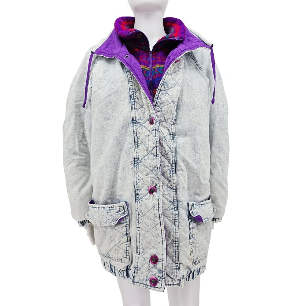 Vintage 80s Women's Gitano Acid Wash Coat M